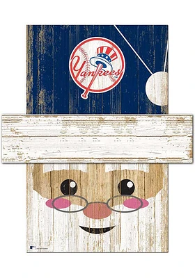 New York Yankees Santa Head 6x5 Sign - Blue