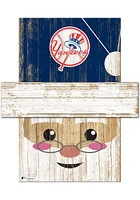 New York Yankees Santa Head 6x5 Sign - Blue