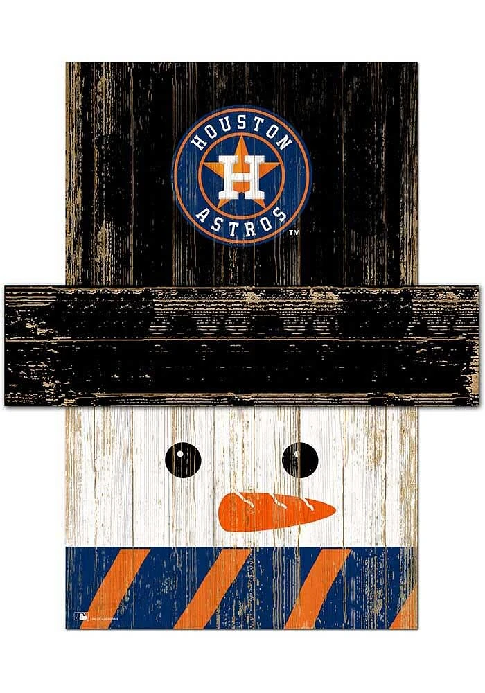 Houston Astros Snowman Head Sign - Navy Blue