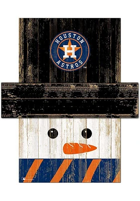 Houston Astros Snowman Head Sign - Navy Blue