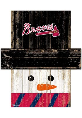 Atlanta Braves Snowman Head Sign - Blue