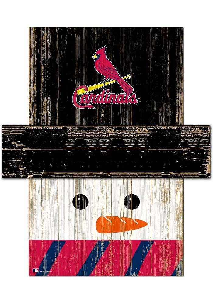 St Louis Cardinals Snowman Head Sign - Red