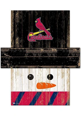 St Louis Cardinals Snowman Head Sign - Red