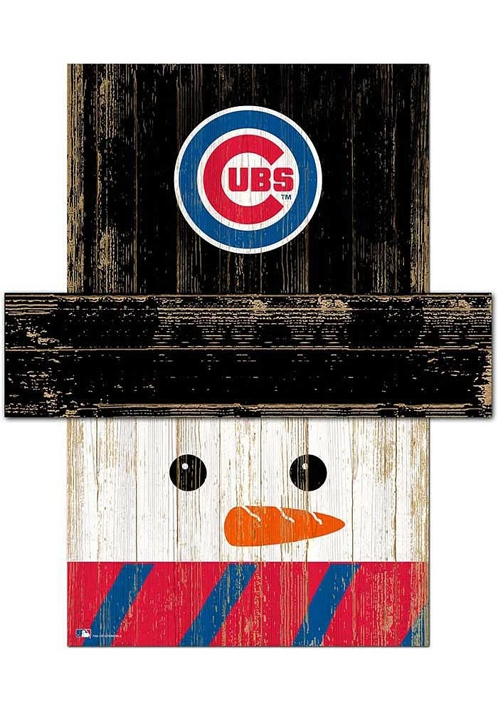 Chicago Cubs Snowman Head Sign - Blue