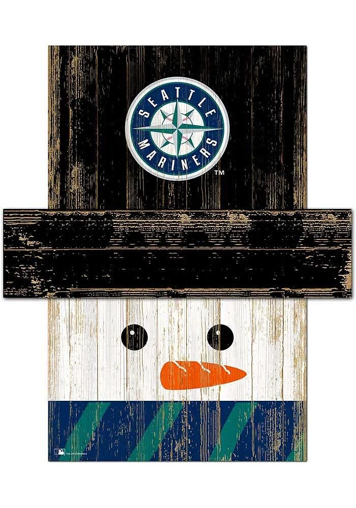 Seattle Mariners Snowman Head Sign - Navy Blue