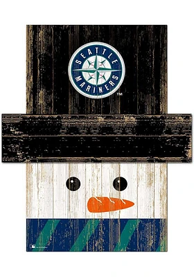 Seattle Mariners Snowman Head Sign - Navy Blue