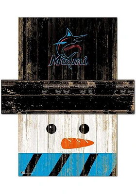 Miami Marlins Snowman Head Sign - Blue