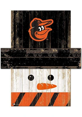 Baltimore Orioles Snowman Head Sign - Orange