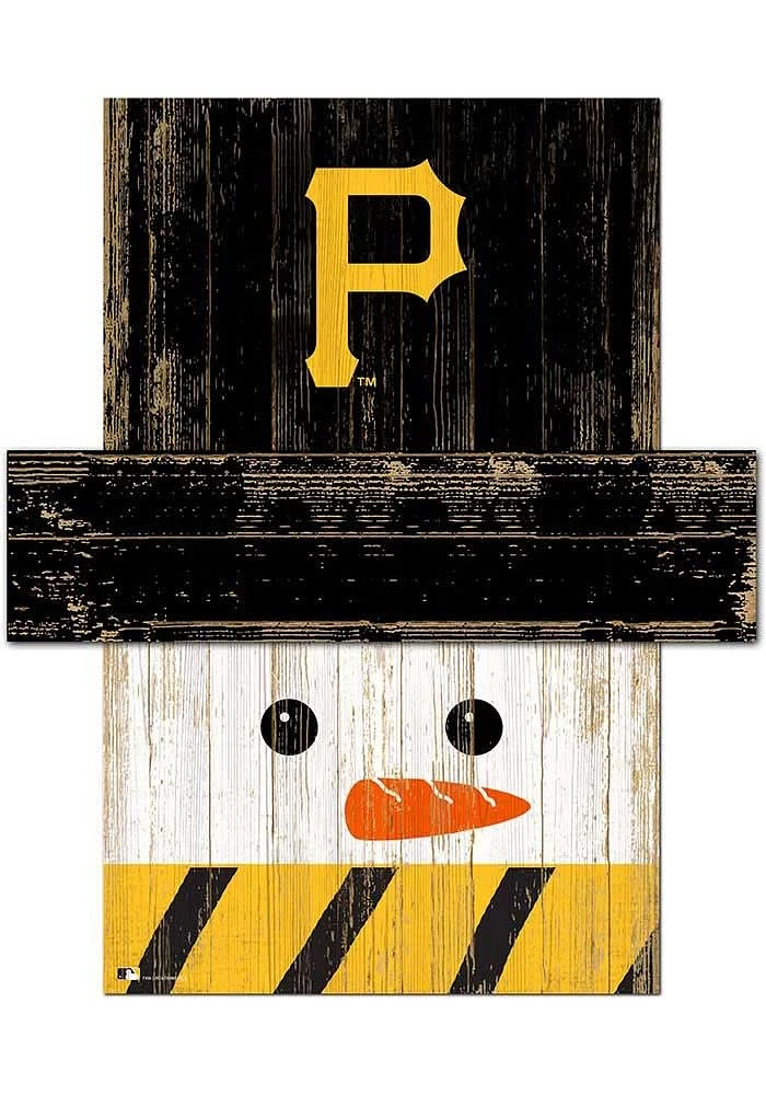 Pittsburgh Pirates Snowman Head Sign - Black