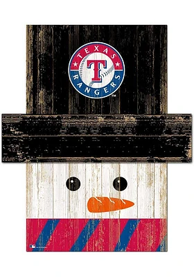 Texas Rangers Snowman Head Sign - Blue