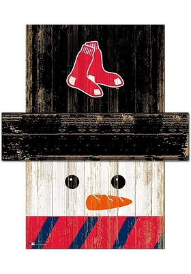 Boston Red Sox Snowman Head Sign - Red