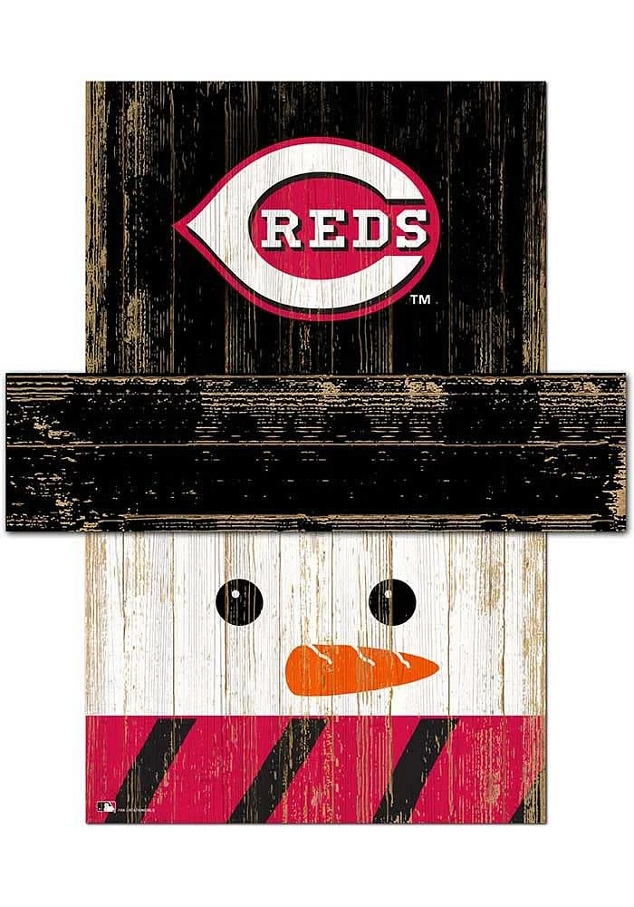 Cincinnati Reds Snowman Head Sign - Red