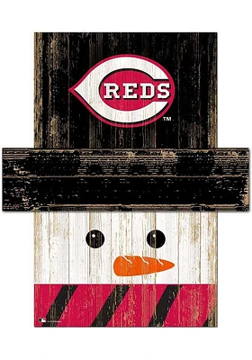 Cincinnati Reds Snowman Head Sign - Red