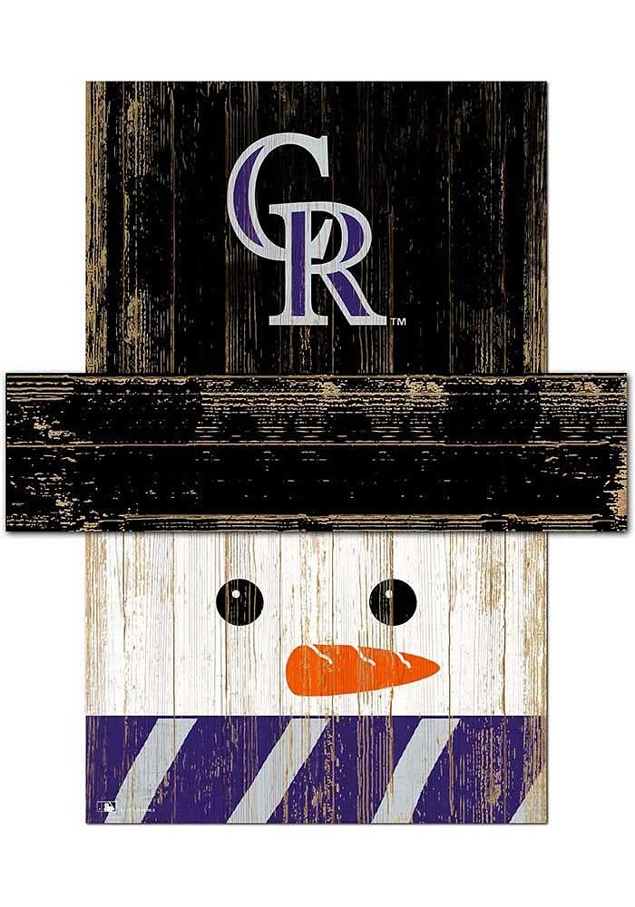 Colorado Rockies Snowman Head Sign - Purple
