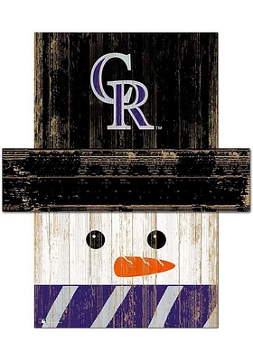 Colorado Rockies Snowman Head Sign - Purple