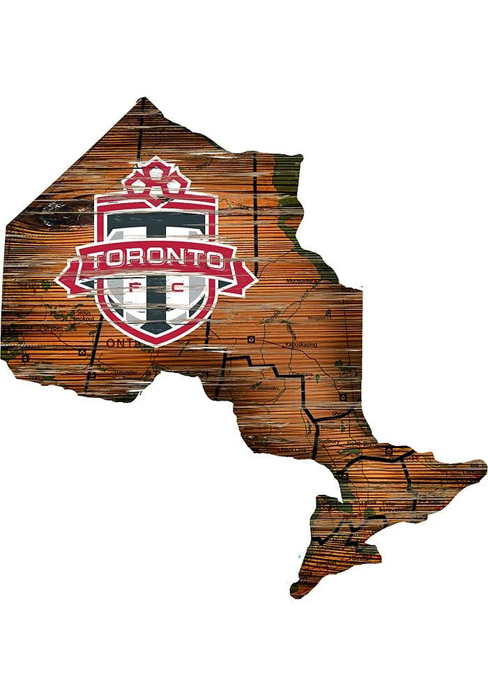 Toronto FC Distressed State 24 Inch Sign - Brown