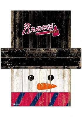 Atlanta Braves Snowman Head 6x5 Sign - Blue