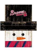 Atlanta Braves Snowman Head 6x5 Sign - Blue