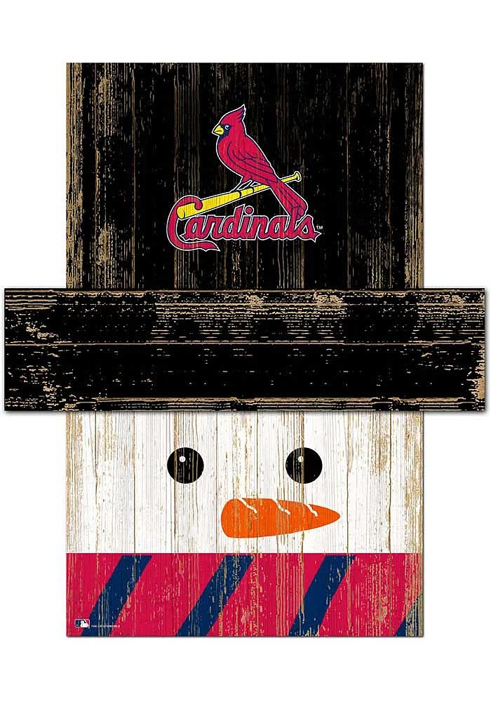 St Louis Cardinals Snowman Head 6x5 Sign - Red