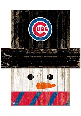 Chicago Cubs Snowman Head 6x5 Sign - Blue