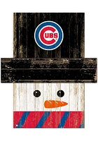 Chicago Cubs Snowman Head 6x5 Sign - Blue