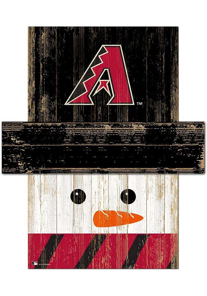 Arizona Diamondbacks Snowman Head 6x5 Sign - Red