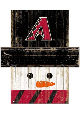 Arizona Diamondbacks Snowman Head 6x5 Sign - Red