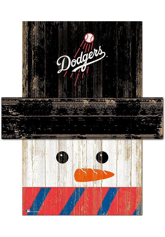 Los Angeles Dodgers Snowman Head 6x5 Sign - Blue