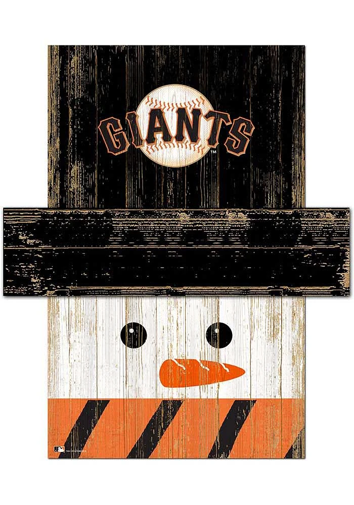San Francisco Giants Snowman Head 6x5 Sign - Orange