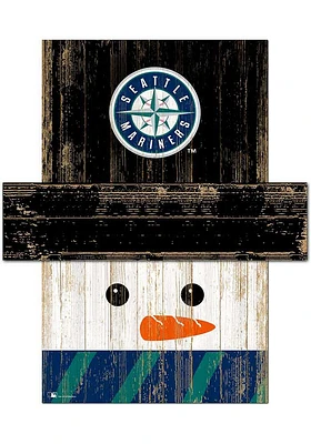 Seattle Mariners Snowman Head 6x5 Sign - Navy Blue