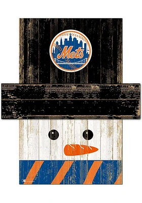 New York Mets Snowman Head 6x5 Sign - Blue