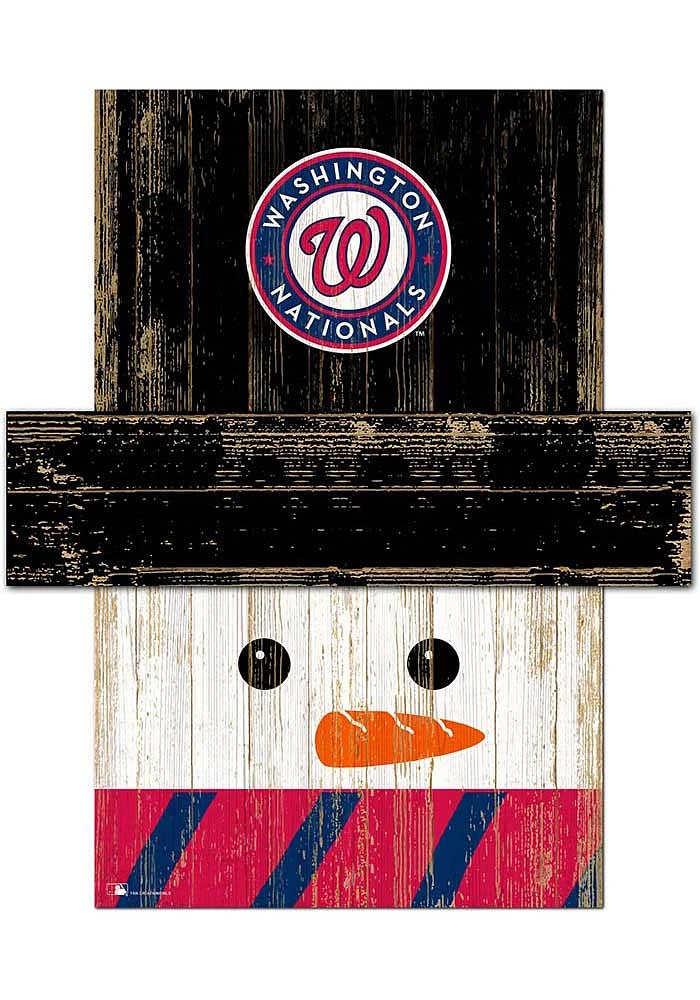 Washington Nationals Snowman Head 6x5 Sign - Red