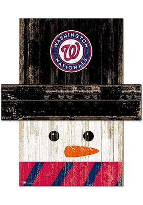 Washington Nationals Snowman Head 6x5 Sign - Red