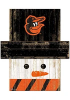 Baltimore Orioles Snowman Head 6x5 Sign - Orange