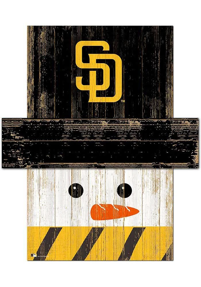 San Diego Padres Snowman Head 6x5 Sign - Brown