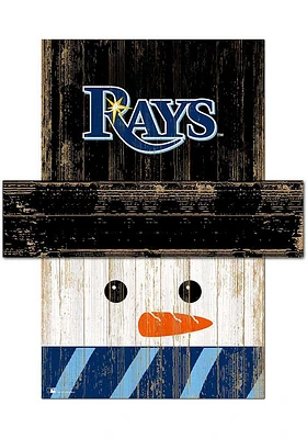 Tampa Bay Rays Snowman Head 6x5 Sign - Blue