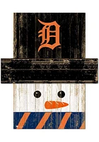 Detroit Tigers Snowman Head 6x5 Sign - Navy Blue