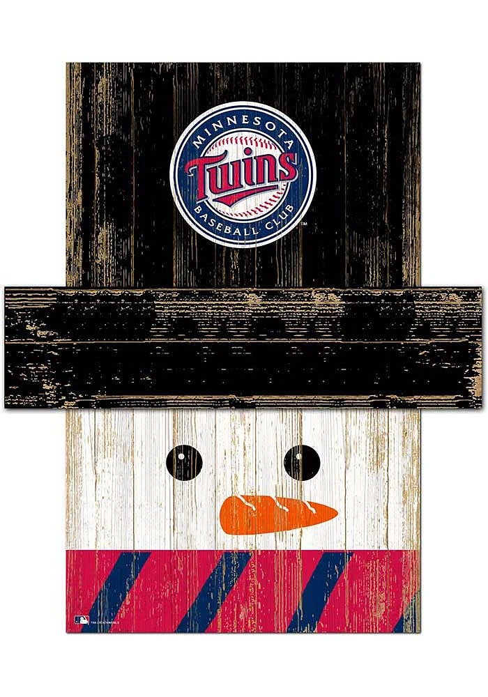 Minnesota Twins Snowman Head 6x5 Sign - Blue