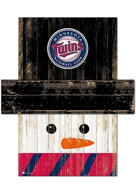 Minnesota Twins Snowman Head 6x5 Sign - Blue
