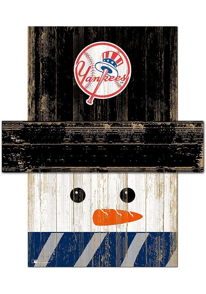 New York Yankees Snowman Head 6x5 Sign - Blue