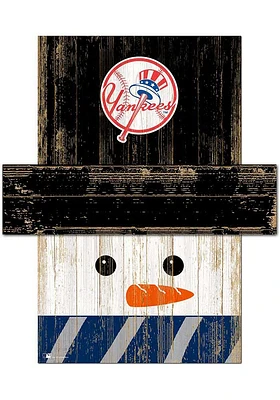 New York Yankees Snowman Head 6x5 Sign - Blue