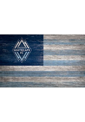 Vancouver Whitecaps FC Distressed Flag 11x19 Sign - Blue