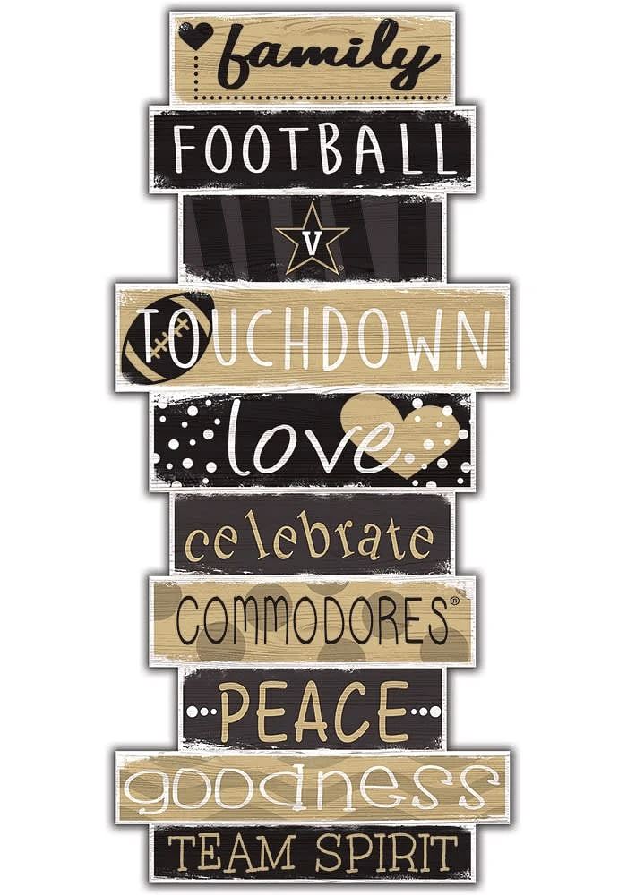 Vanderbilt Commodores Celebrations Stack 24 Inch Sign - Black