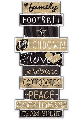 Vanderbilt Commodores Celebrations Stack 24 Inch Sign - Black