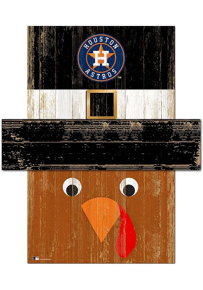 Houston Astros Turkey Head 6x5 Sign - Navy Blue