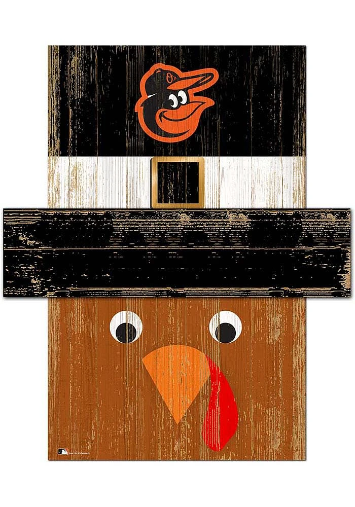 Baltimore Orioles Turkey Head 6x5 Sign - Orange