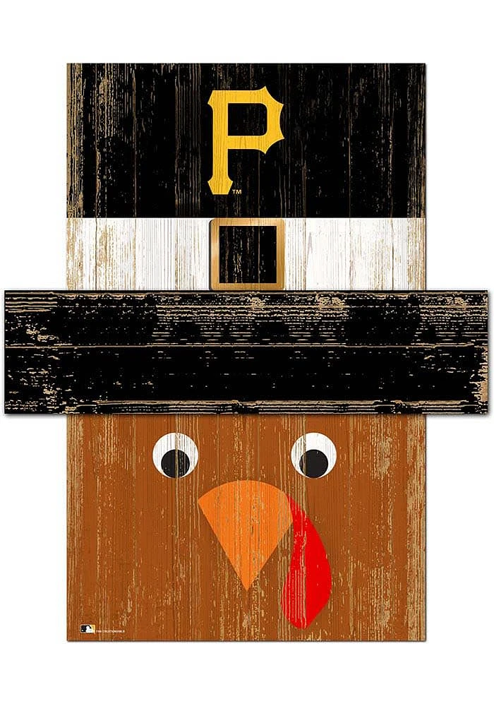 Pittsburgh Pirates Turkey Head 6x5 Sign - Black