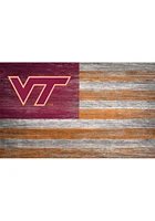 Virginia Tech Hokies Distressed Flag 11x19 Sign - Red