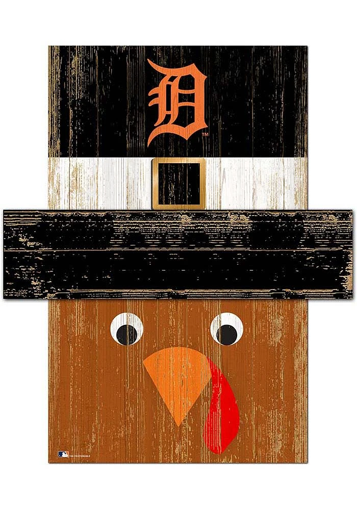 Detroit Tigers Turkey Head 6x5 Sign - Navy Blue