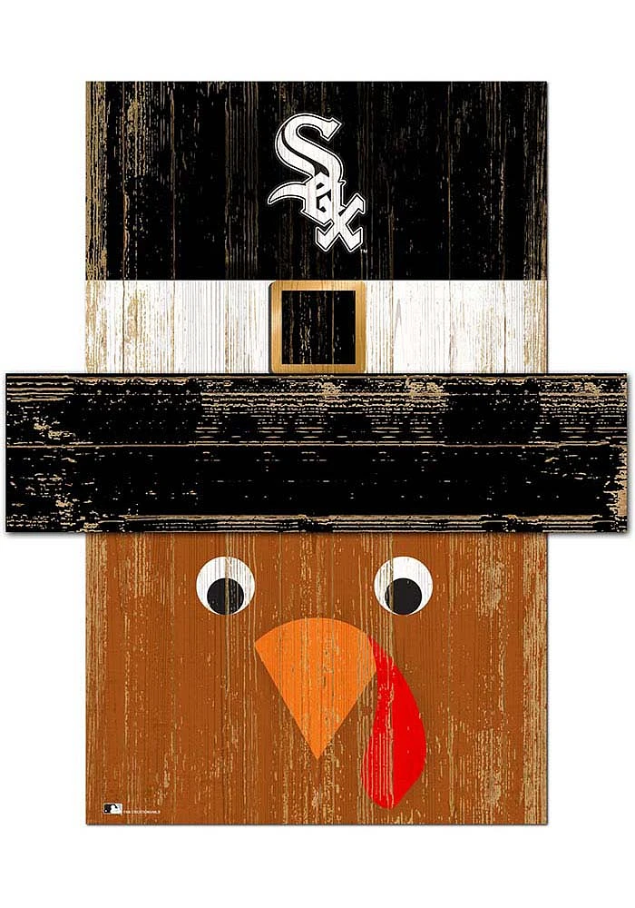 Chicago White Sox Turkey Head 6x5 Sign - Black
